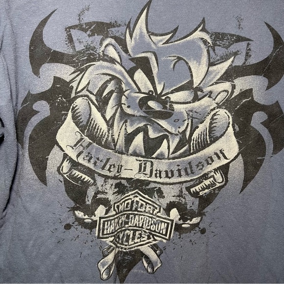 Harley-Davidson x Looney Tunes Men’s vintage Blue Biker Graphic T-Shirt Size M - Picture 3 of 8
